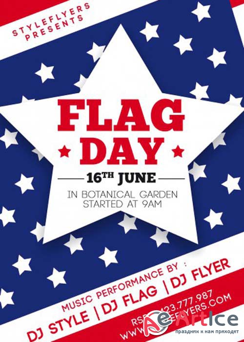 Flag Day V1 PSD Flyer Template