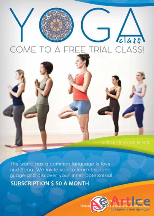 Yoga lass Flyer PSD Template + Facebook Cover