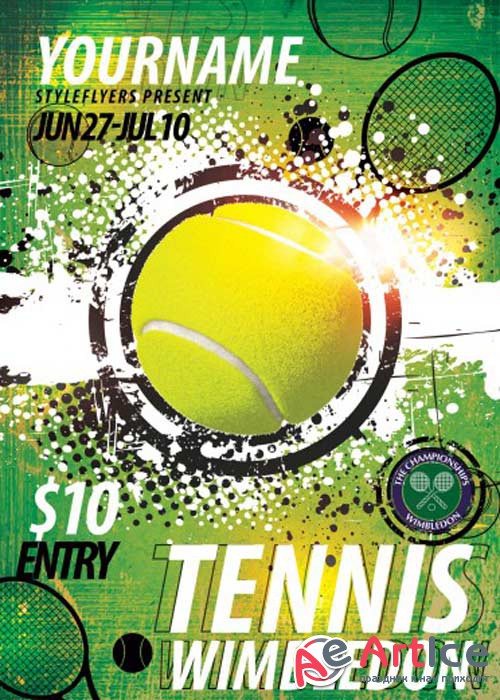 Tennis Wimbledon V5 PSD Flyer Template