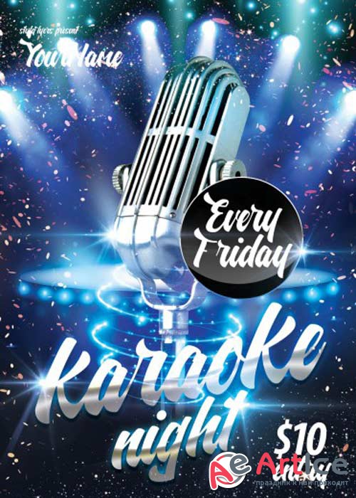 Karaoke Night V4 PSD Flyer Template