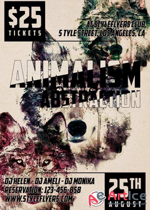 Animalism Absrtaction PSD Flyer Template