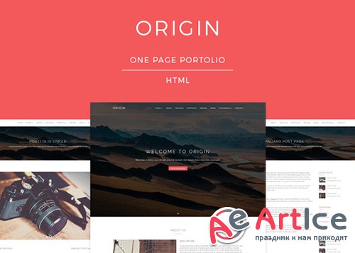 Origin - One Page Portfolio Template - Creativemarket 507633