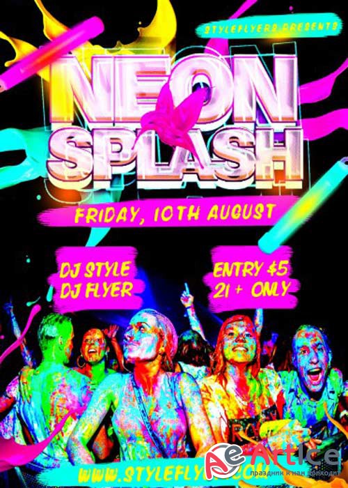 Neon Splash V1 PSD Flyer Template