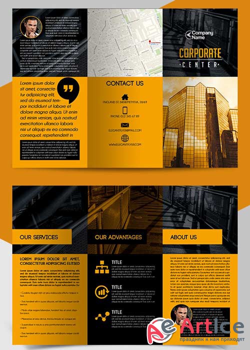 Corporate V02 Tri-Fold PSD Brochure Template