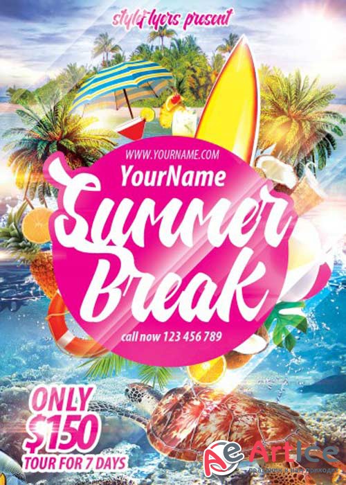 Summer Break V1 PSD Flyer Template