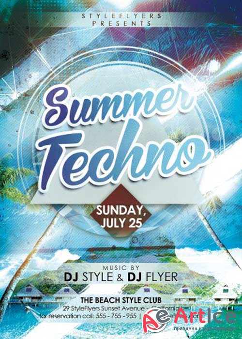 Summer Techno V1 PSD Flyer Template