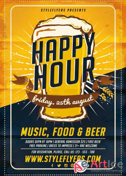 Happy Hour V1 PSD Flyer Template
