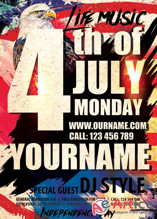4th of July V5 PSD Flyer Template