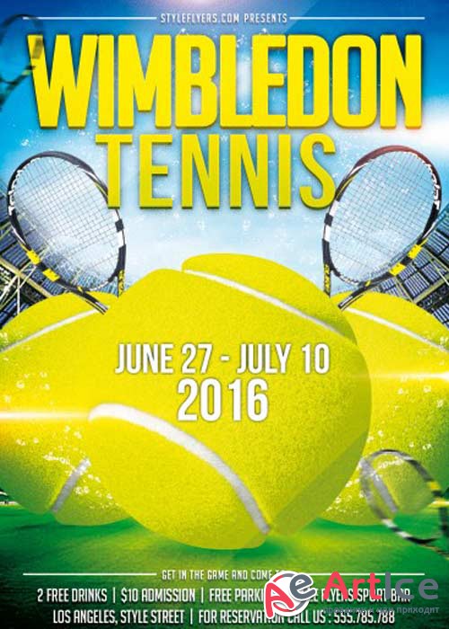 Tennis Wimbledon V3 PSD Flyer Template