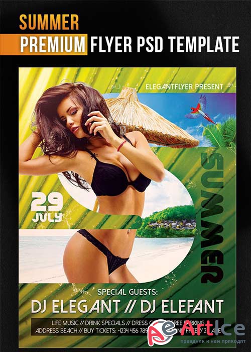 Summer V21 Flyer PSD Template + Facebook Cover