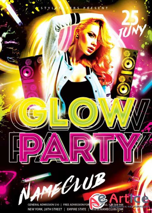Glow Party V4 PSD Flyer Template