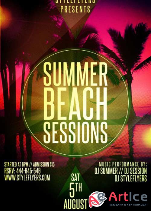 Summer Beach Sessions V1 PSD Flyer Template
