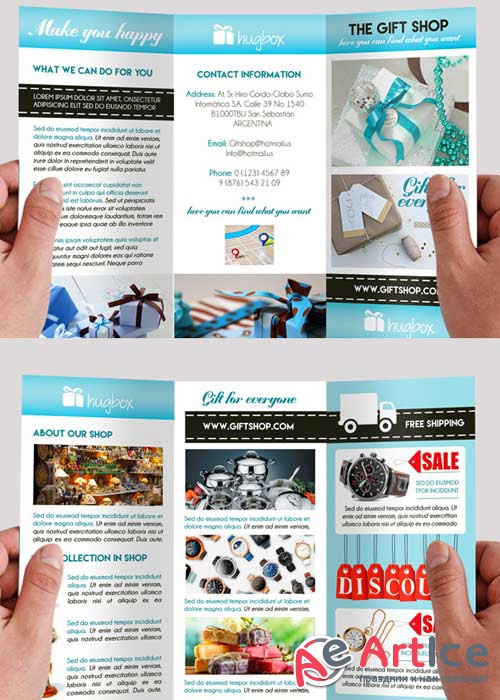 Gift Shop Premium V2 Tri-Fold PSD Brochure Template