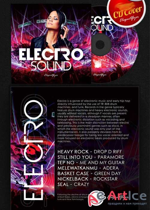Electro Sound V2 CD Cover PSD Template