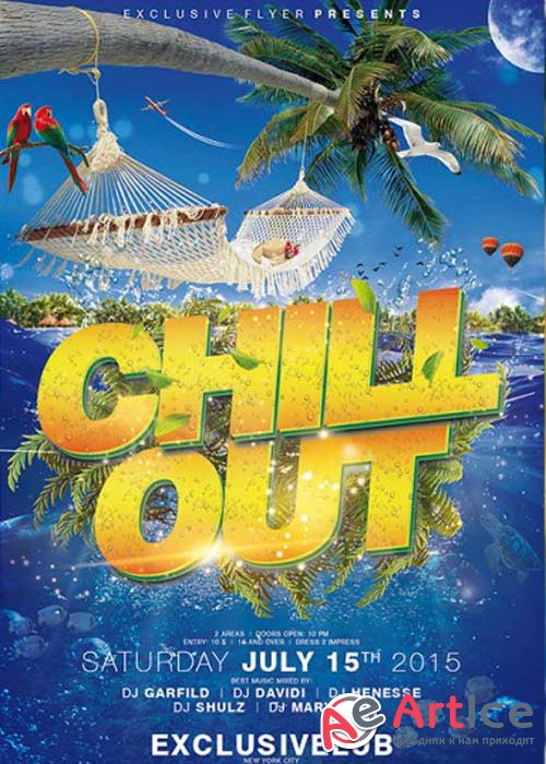 Chill Out Party V1 Premium Flyer Template + Facebook Cover