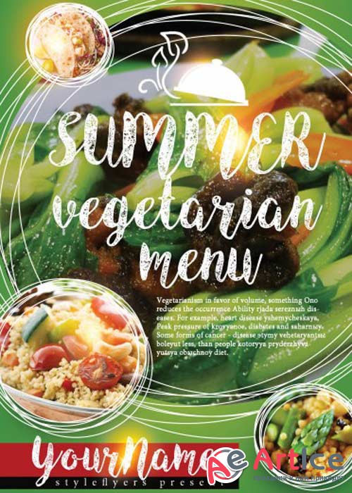 Summer Vegeterian Menu V1 PSD Flyer Template