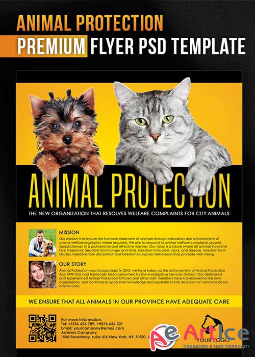 Animal Protection Flyer V1 PSD Template + Facebook Cover