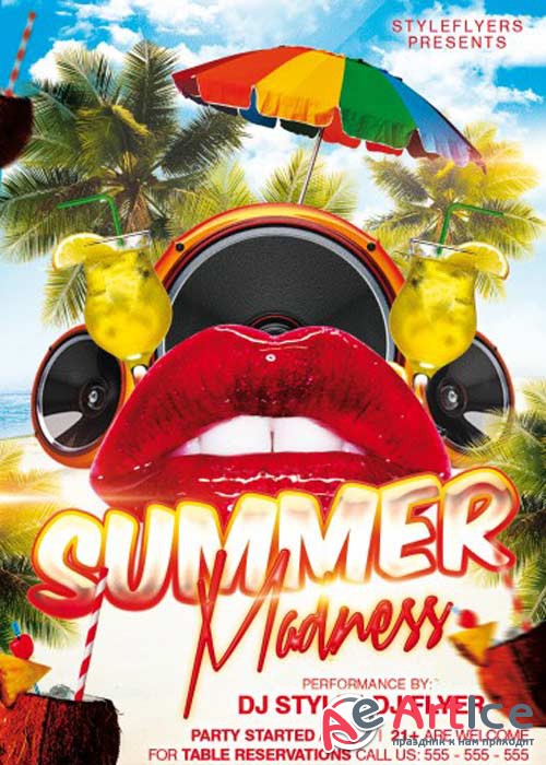 Summer Madness Party V1 PSD Flyer Template