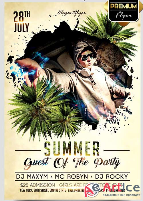 Summer Guest Of The Party Flyer PSD Template + Facebook Cover