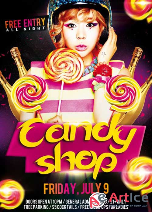 Candy Shop V2 PSD Flyer Template