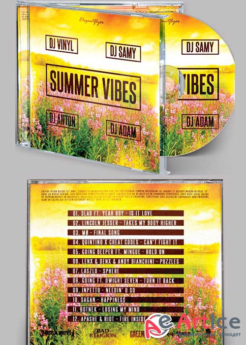 Summer Vibes CD Cover PSD Template
