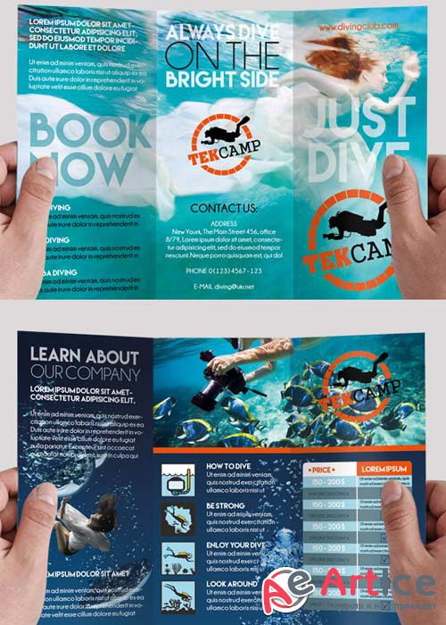 Diving Premium Tri-Fold PSD V1 Brochure Template