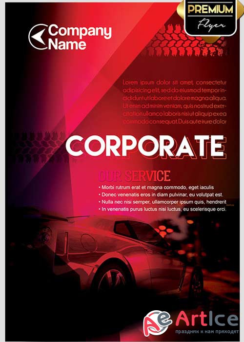 Corporate V02 Flyer PSD Template + Facebook Cover
