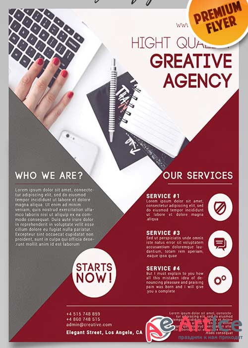 Creative Agency Flyer PSD Template + Facebook Cover