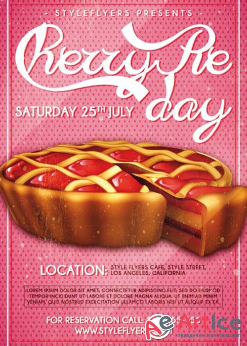 Cherry Pie Day PSD Flyer Template