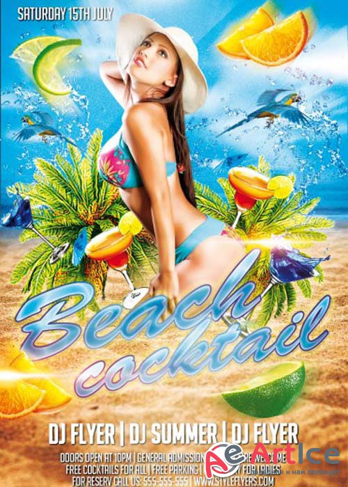 Beach Cocktail V11 PSD Flyer Template