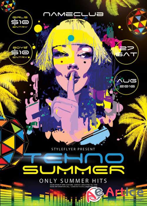 Techno Summer V5 PSD Flyer Template