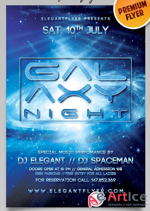 Galaxy Night Flyer V5 PSD Template + Facebook Cover