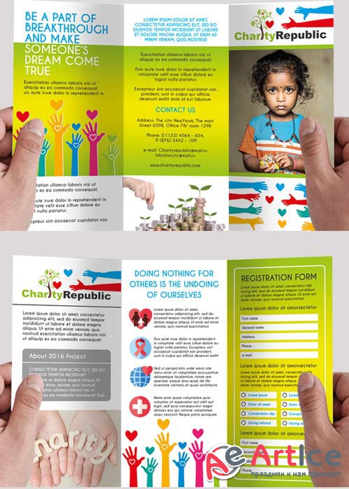 Charity Premium Tri-Fold PSD V1 Brochure Template