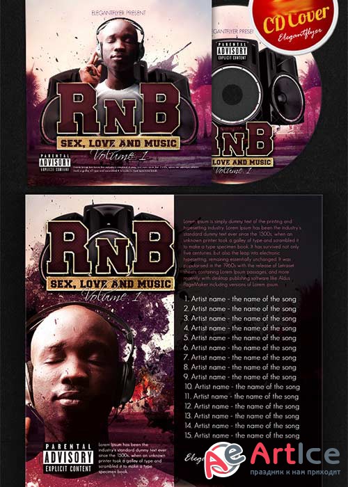 RnB Music CD Cover PSD Template