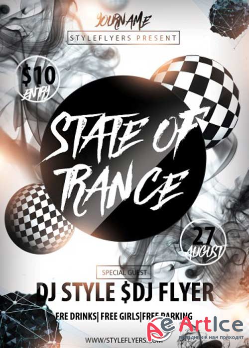 State of Trance V4 PSD Flyer Template