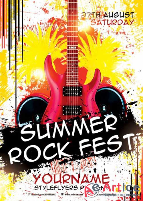 Summer Rock Fest V2 PSD Flyer Template