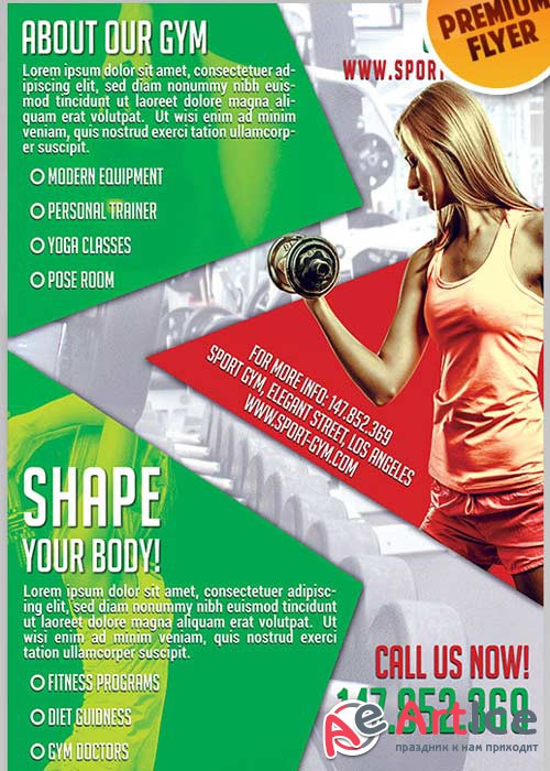 Shape Your Body V1 Flyer PSD Template + Facebook Cover