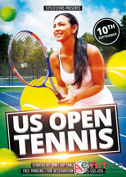 Open Tennis V2 PSD Flyer Template