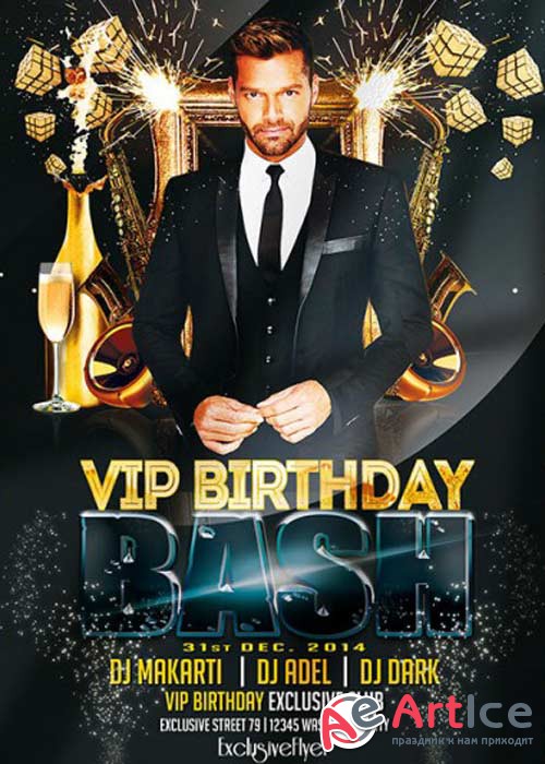 Vip Birthday Bash V5 Premium Flyer Template