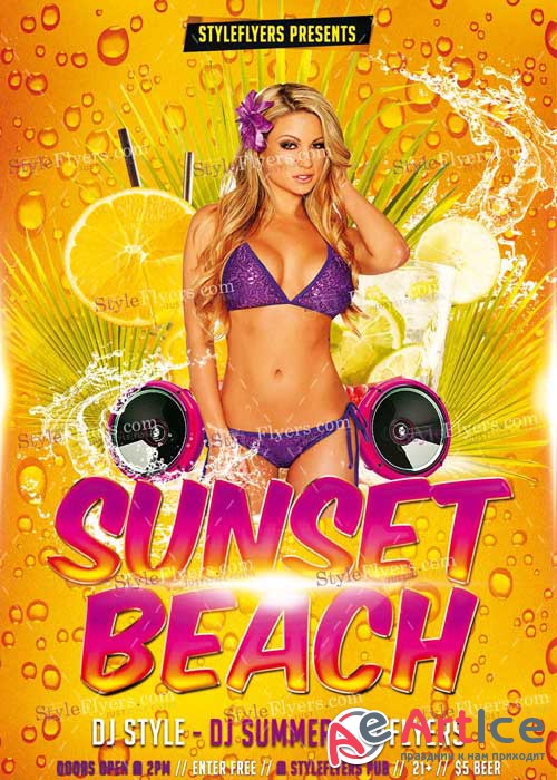 Sunset Beach V5 PSD Flyer Template