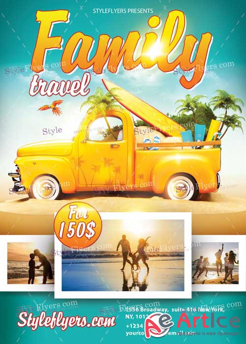 Family Travel PSD V3  Flyer Template
