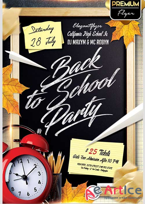 Back to School V02 Flyer PSD Template + Facebook Cover