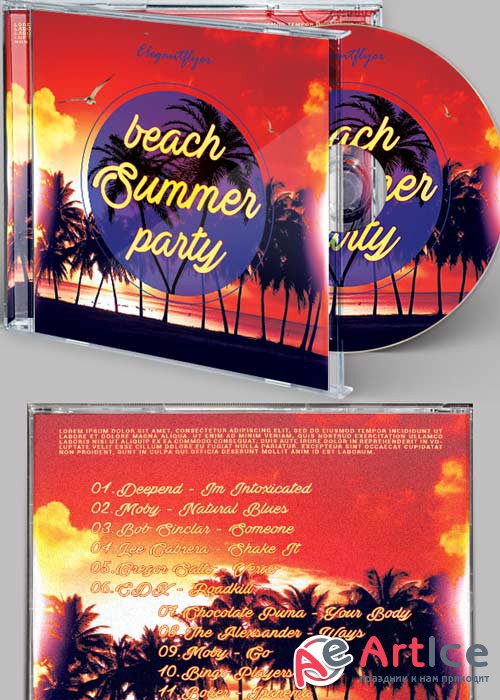 Summer Beach CD Cover PSD Template