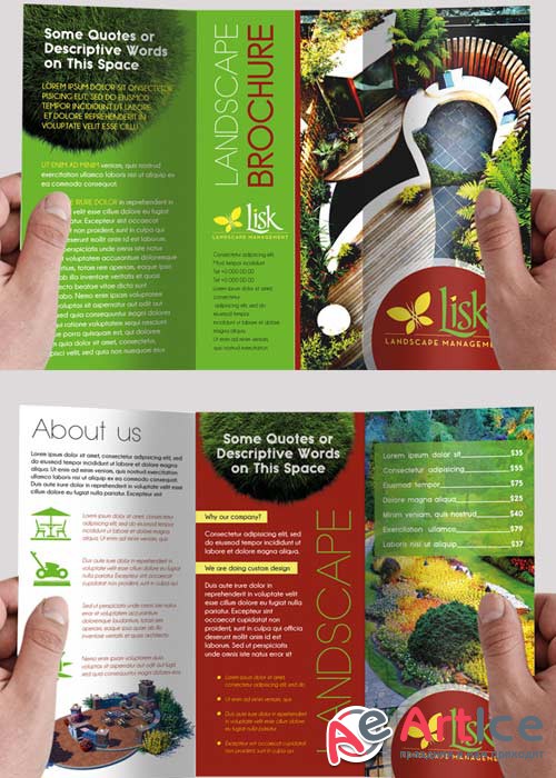 Landscape design Tri-Fold PSD Brochure Template