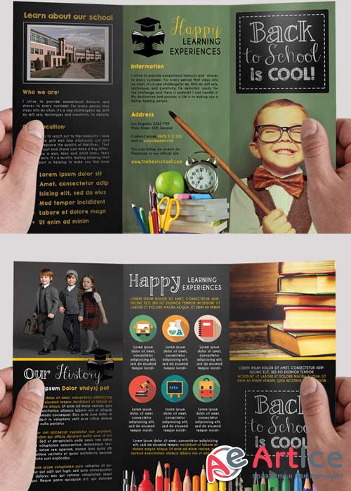 School Premium Tri-Fold PSD Brochure Template