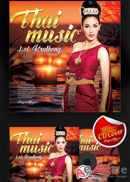Thai Music CD Cover PSD Template