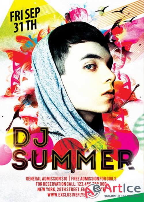 Dj Summer V4 Premium Flyer Template+ Facebook Cover