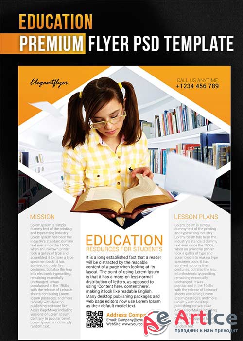 Education V1 Flyer PSD Template + Facebook Cover