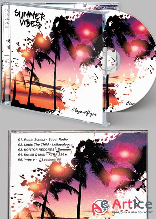 Summer Vibes CD Cover PSD V2 Template