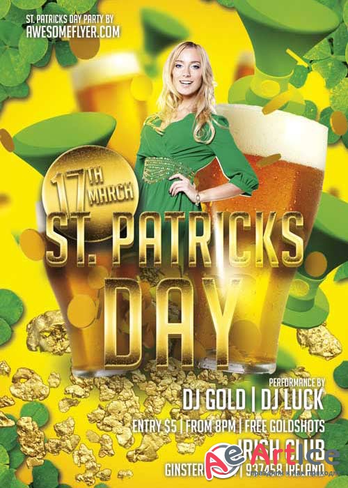 St. Patricks Day Gold V14 Flyer Template